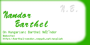 nandor barthel business card